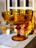 Vintage Indiana Glass Amber Compote