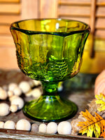 Indiana Glass Green Footed Compote