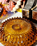 Vintage Amber Candleholder Pair