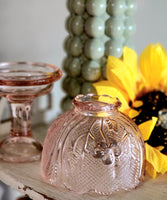 Vintage Pink Glass Fairy Lamp