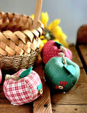 Fabric Apples and Wicker Basket