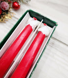 Vintage Lenox Red Santa Tapers Candles in Box