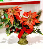 Vintage Christmas Floral in Basket