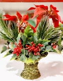 Vintage Christmas Floral in Basket