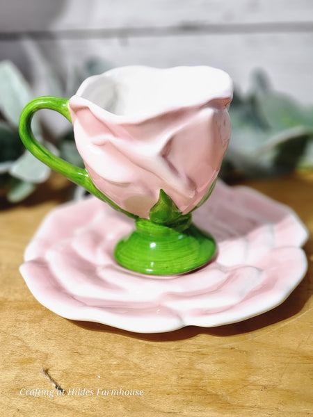 Vintage Tulip Tea Cup and Saucer