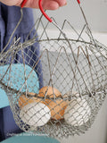 Vintage Wire Basket with Blow Mold Eggs