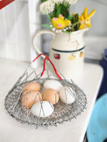 Vintage Wire Basket with Blow Mold Eggs