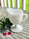 Vintage Imperial Milk Glass Footed Creamer with Floral