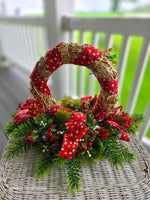 Vintage Straw Wreath Centerpiece