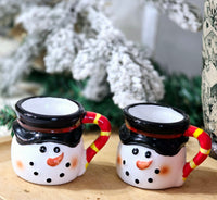 Vintage Mini Snowman Mug Set