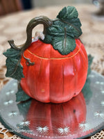 Vintage Pumpkin with Skeleton