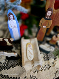 Vintage Wooden Handpainted Nativity Set