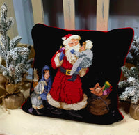 Vintage Needlepoint Christmas Pillow