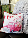 Valentine's Day Truck Pillow Cover